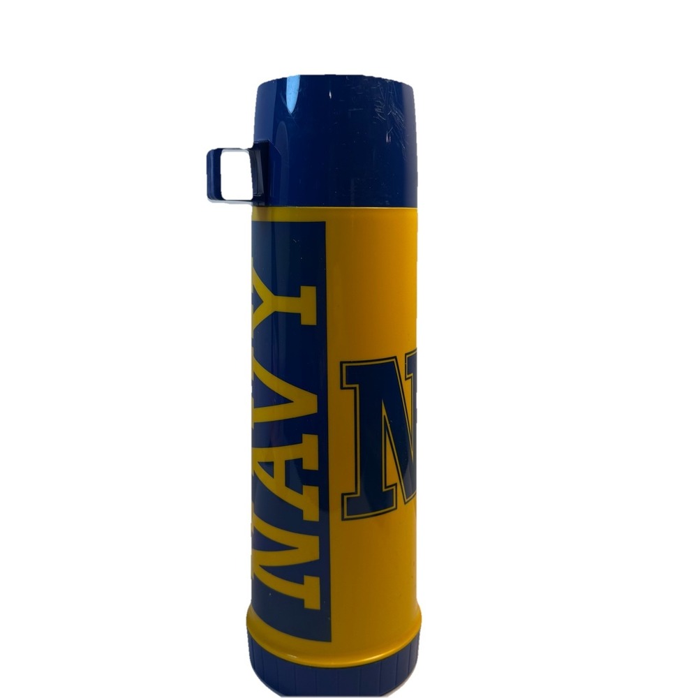 Vintage Navy College football Thermos 14" Naval Academy Blue Yellow - Picture 3 of 9